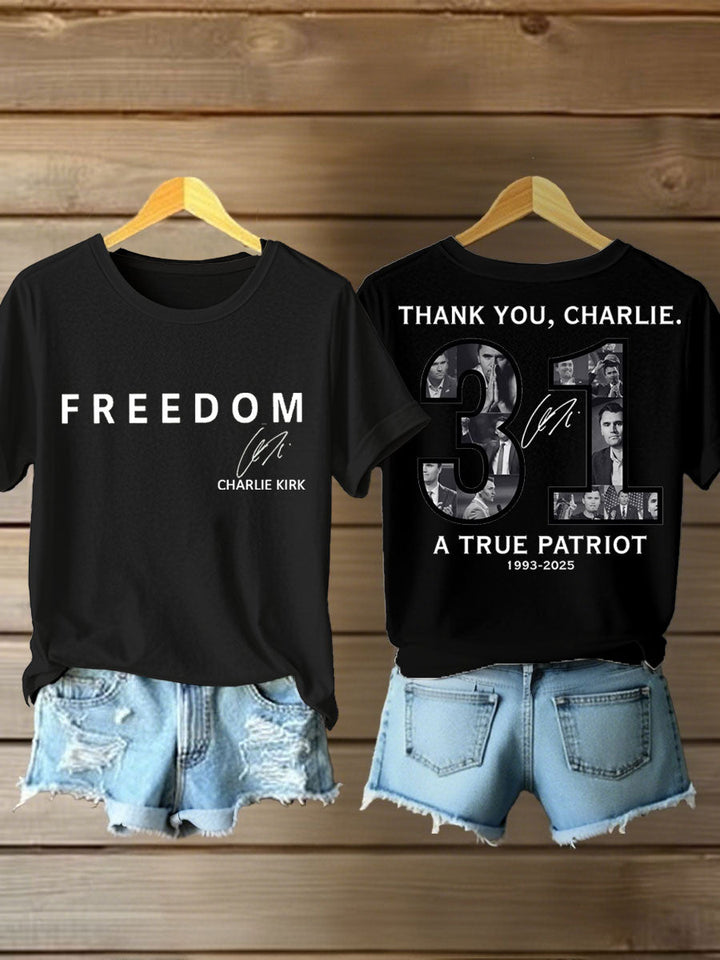 Women's Thank You Charlie 31 True Patriot Printed T-shirt